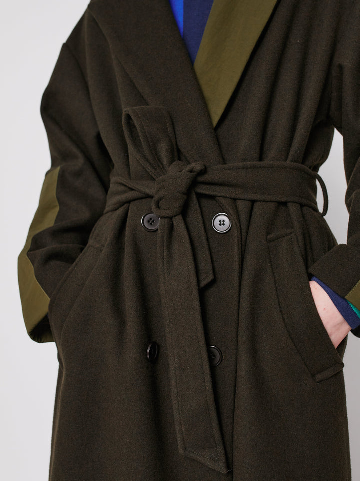 Wool blend long coat