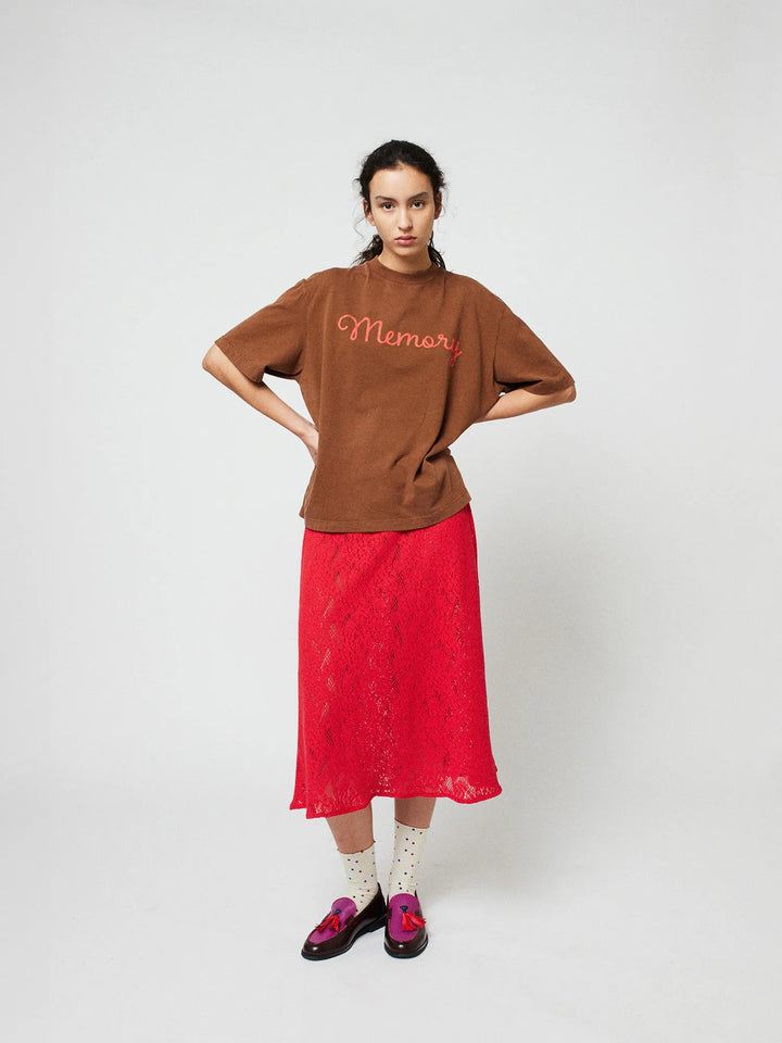 Lace midi skirt