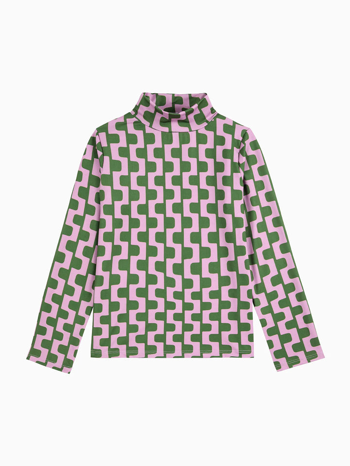 Color Chain all over turtle neck T-shirt