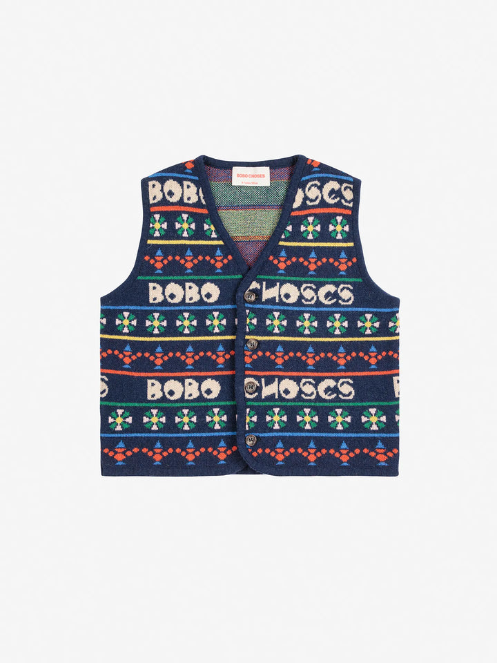 Toys all over knitted vest