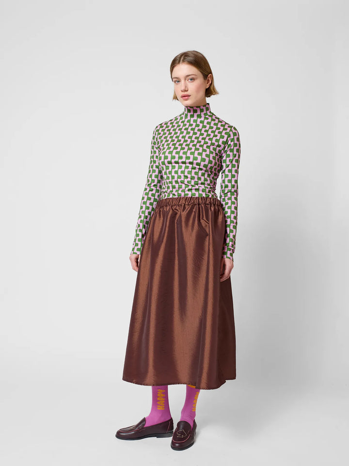 Midi tafetan skirt