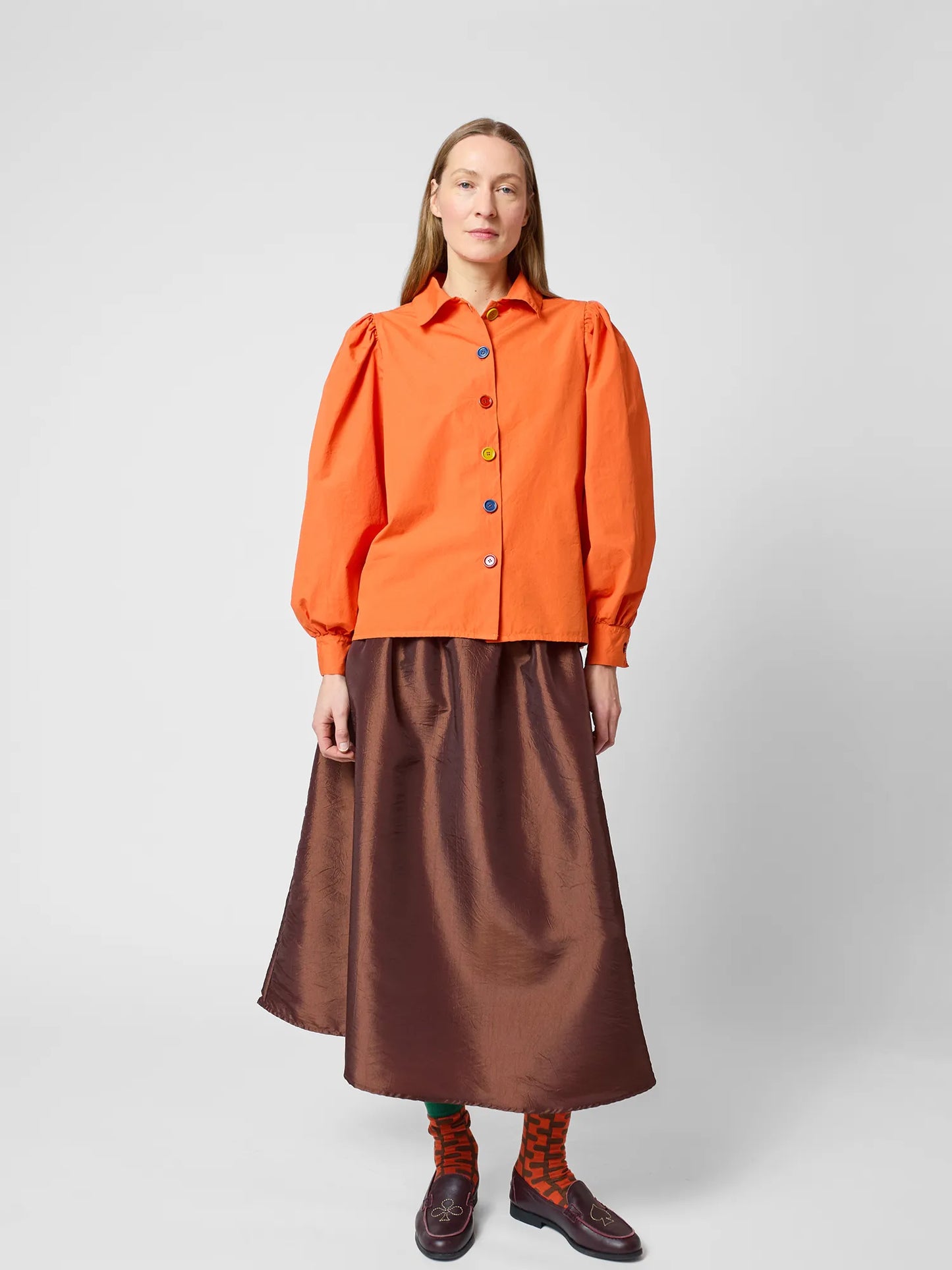 Midi tafetan skirt