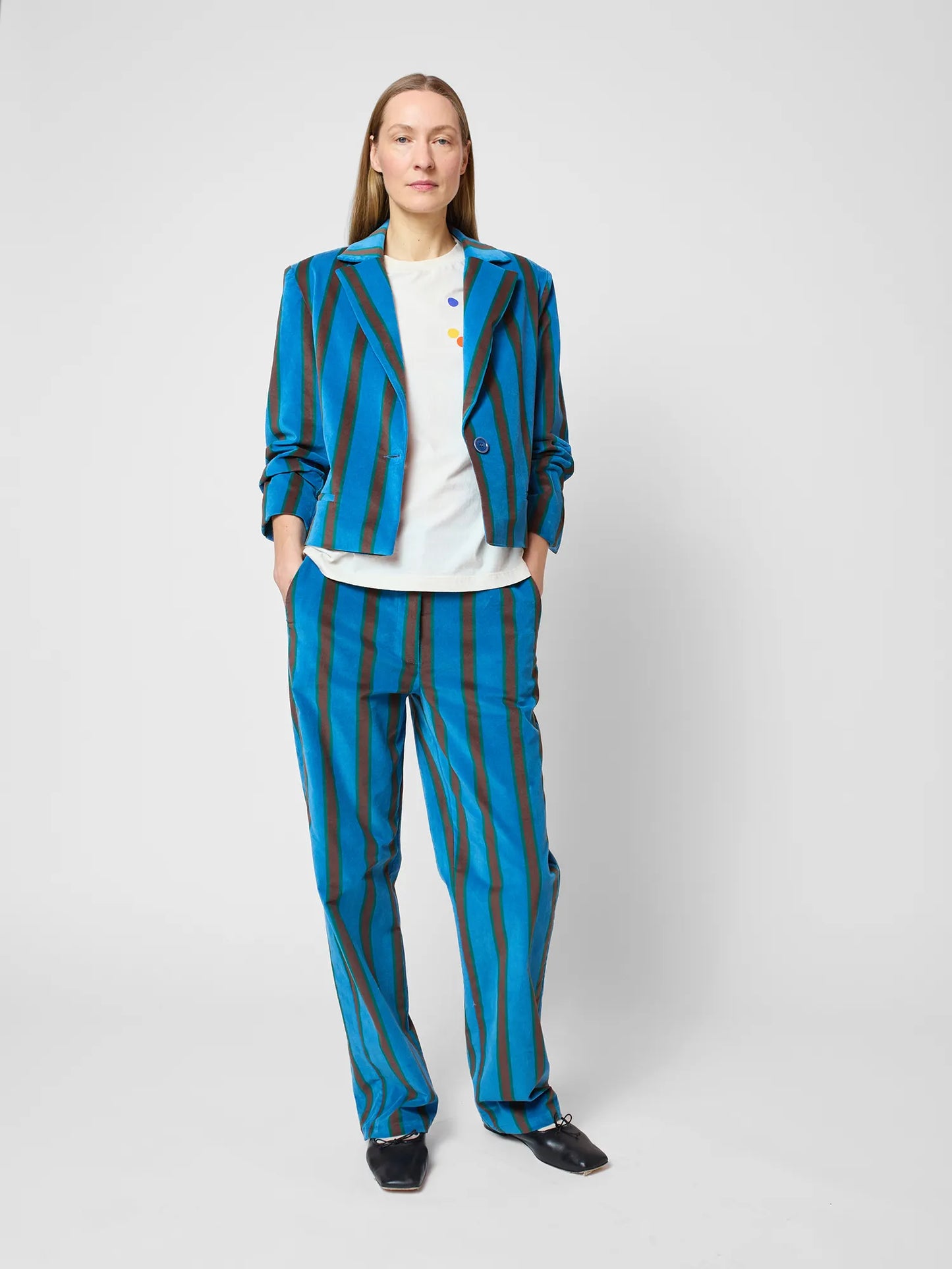 Striped all over pants