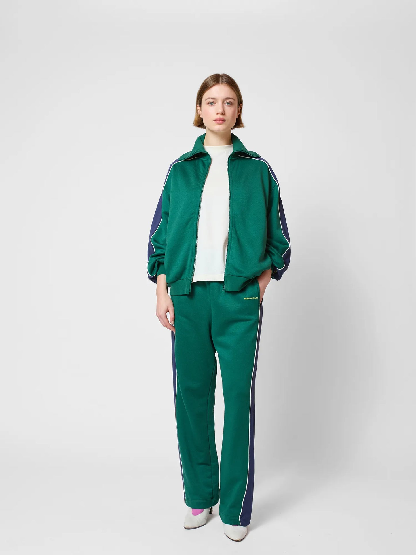 Striped zipped sweatshirt