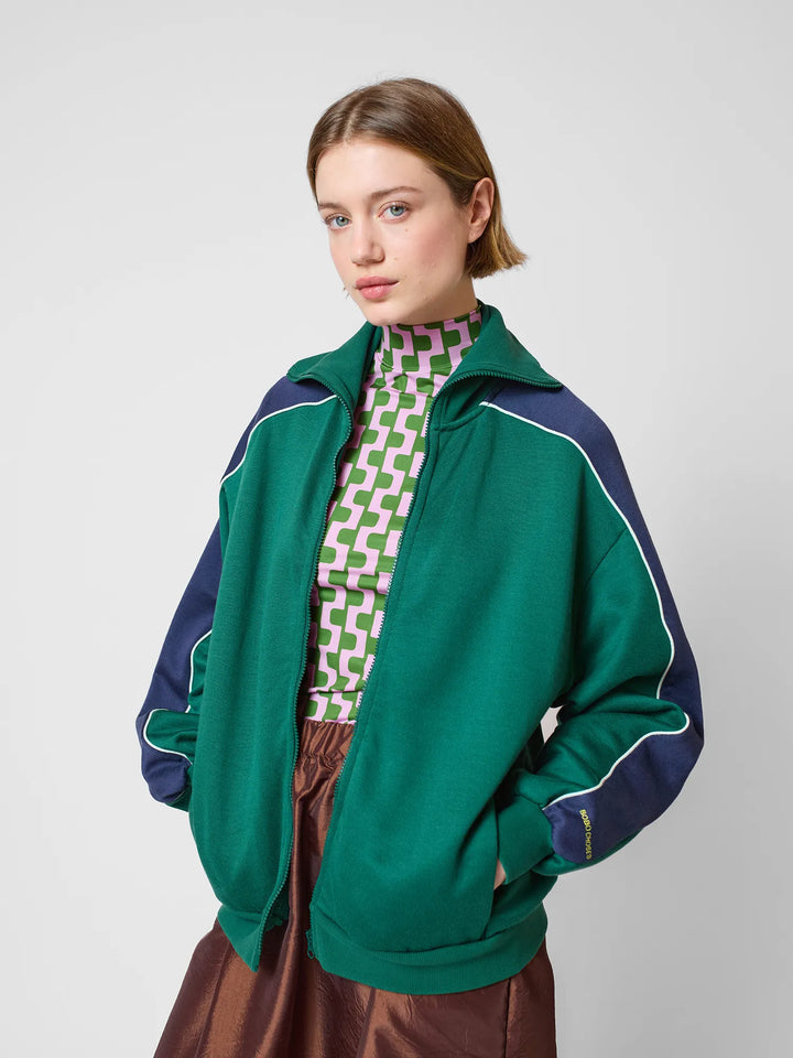 Striped zipped sweatshirt