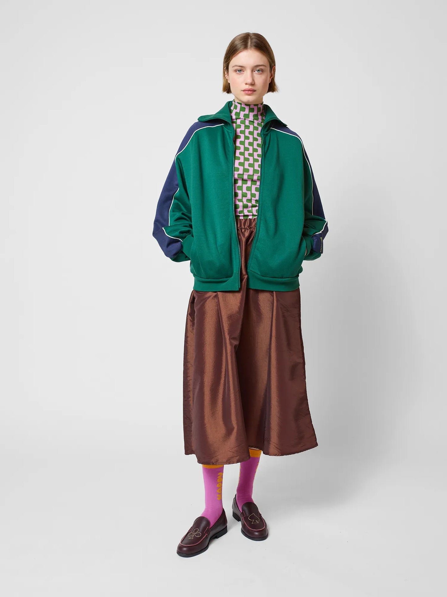 Striped zipped sweatshirt