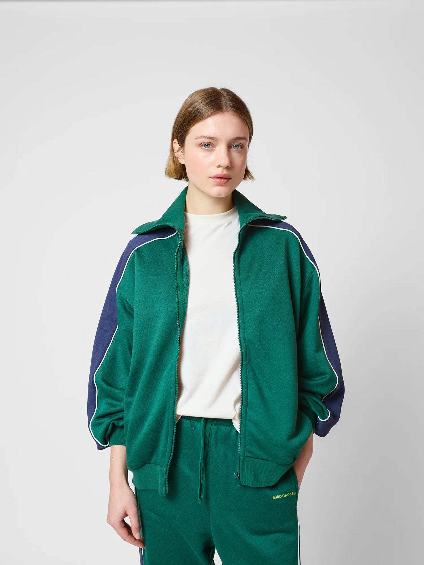 Striped zipped sweatshirt