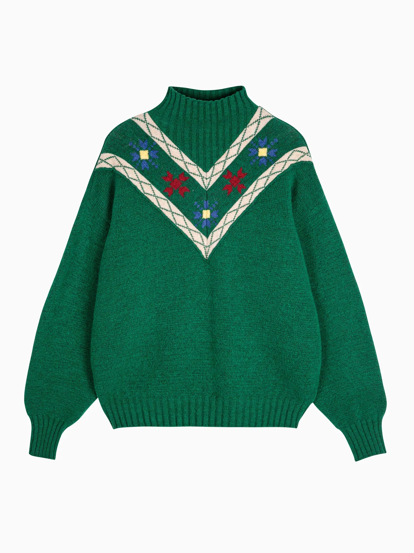 Floral turtleneck jumper