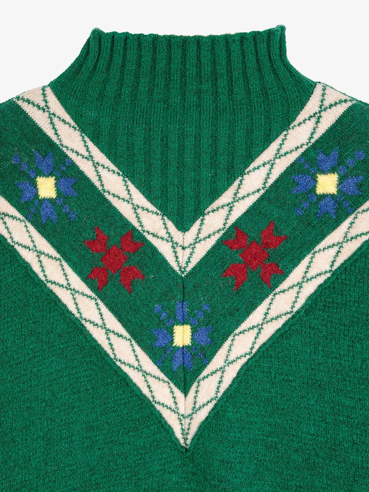 Floral turtleneck jumper