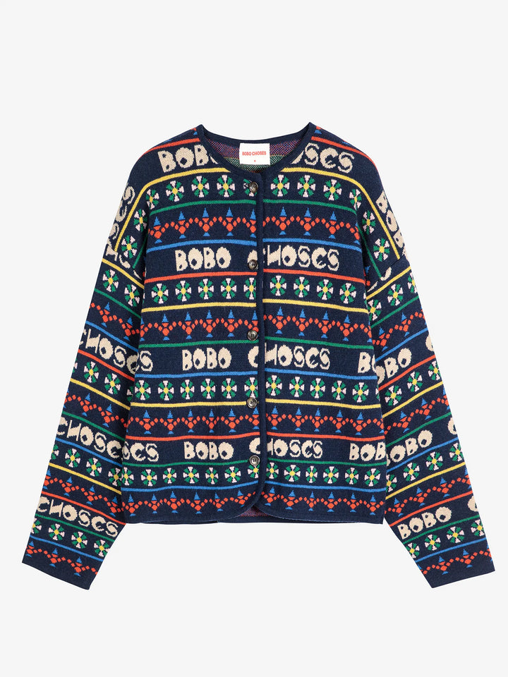 Muticolour printed cardigan