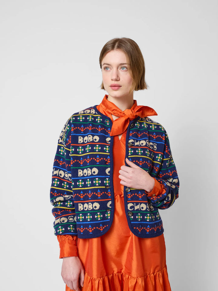 Muticolour printed cardigan