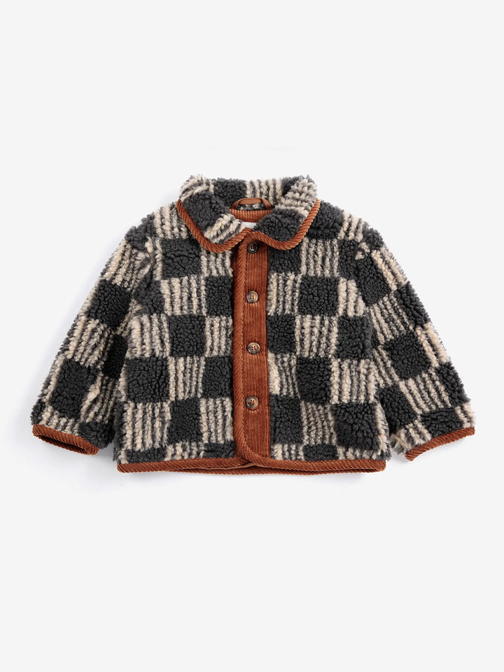 Almost Moiré all over baby sheepskin jacket