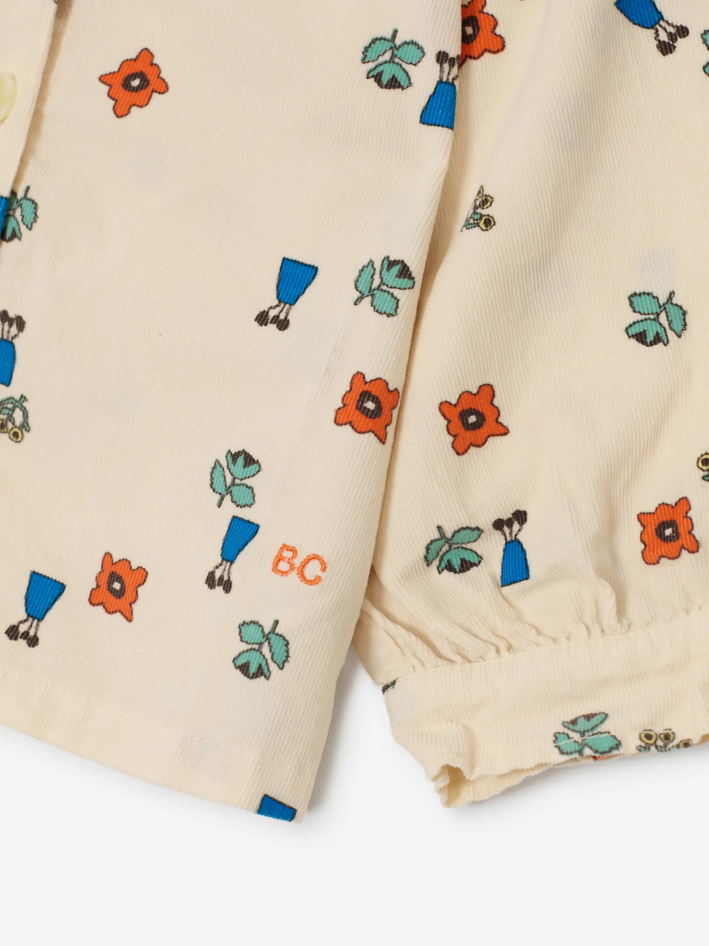 総柄フローラル織りブラウス