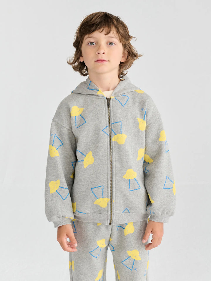 Pixel Abduction all over zipped hoodie