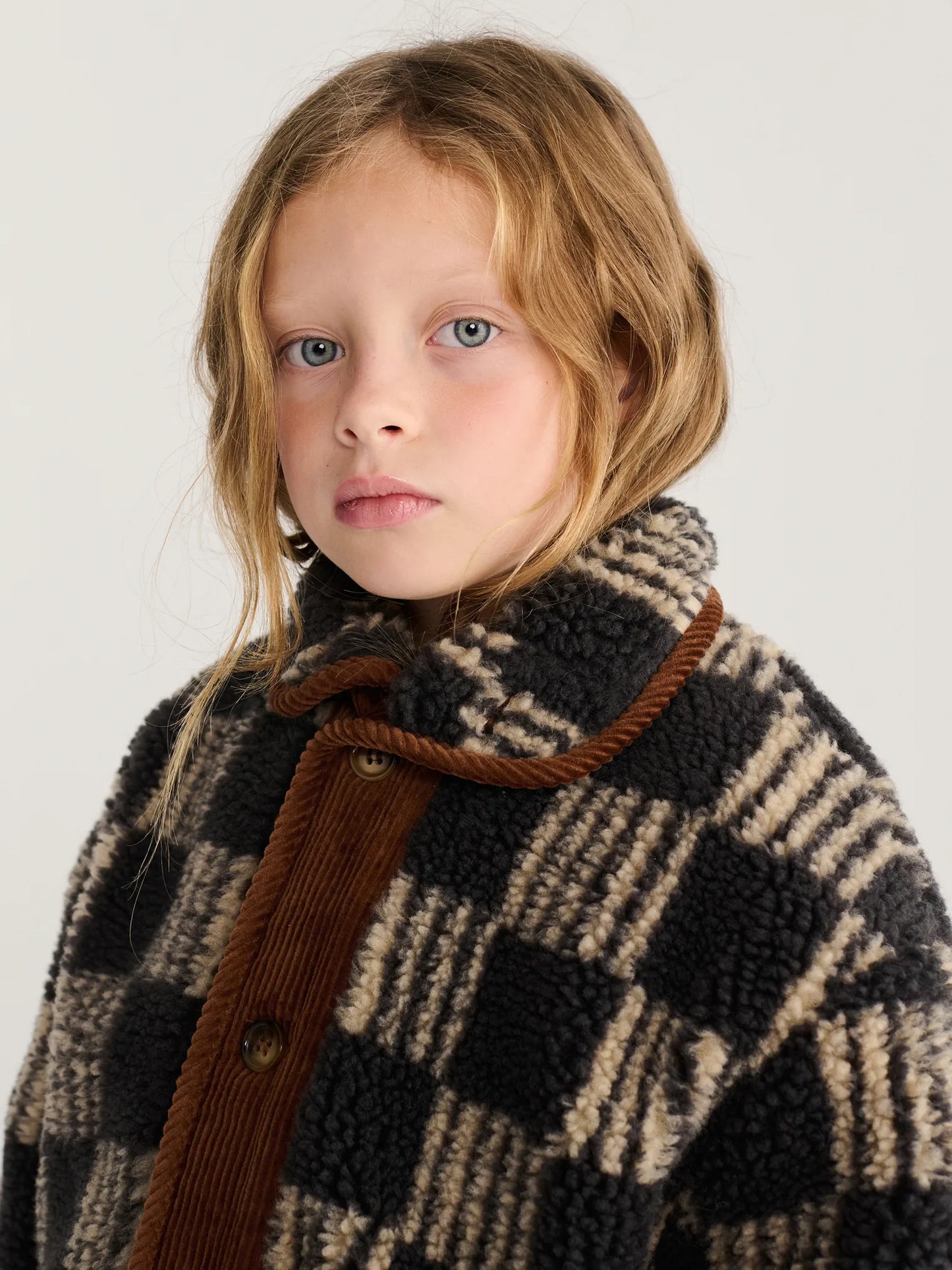 Almost Moiré all over kid sheepskin jacket
