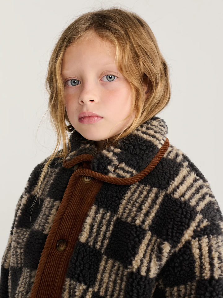 Almost Moiré all over kid sheepskin jacket