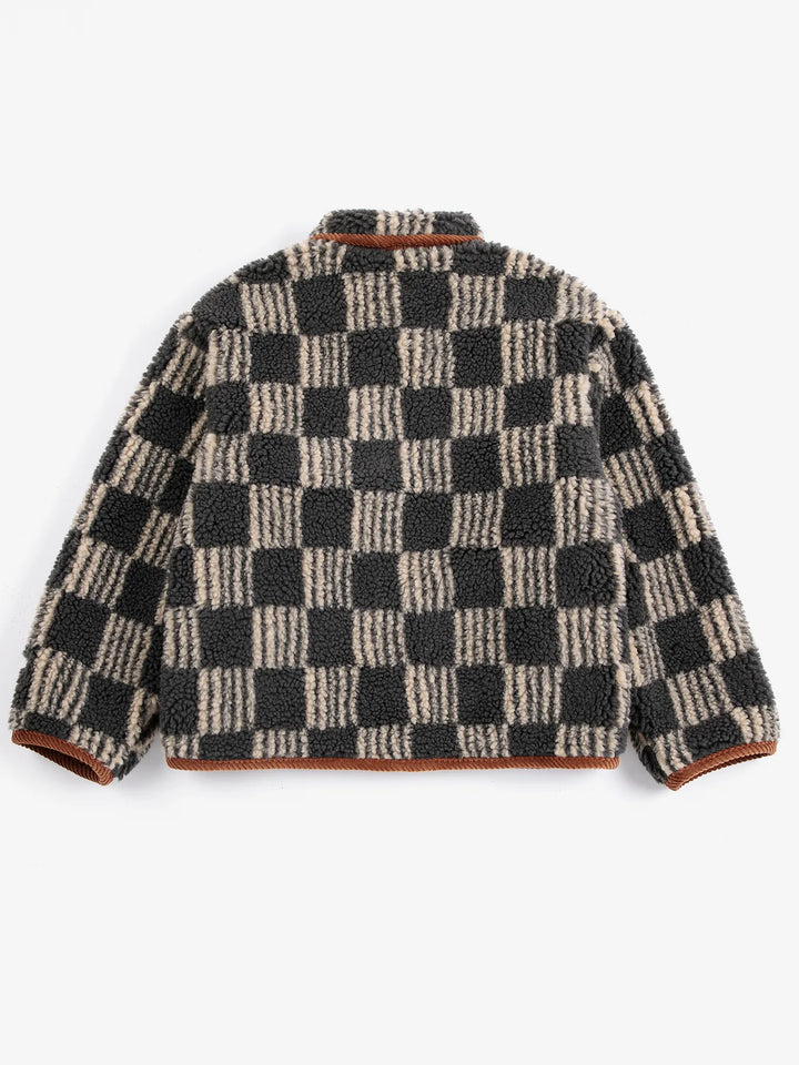 Almost Moiré all over kid sheepskin jacket