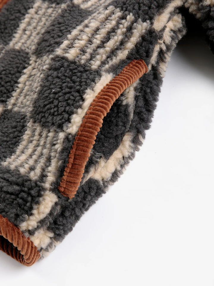 Almost Moiré all over kid sheepskin jacket