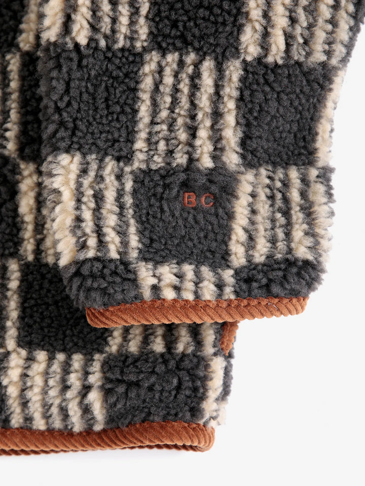 Almost Moiré all over kid sheepskin jacket