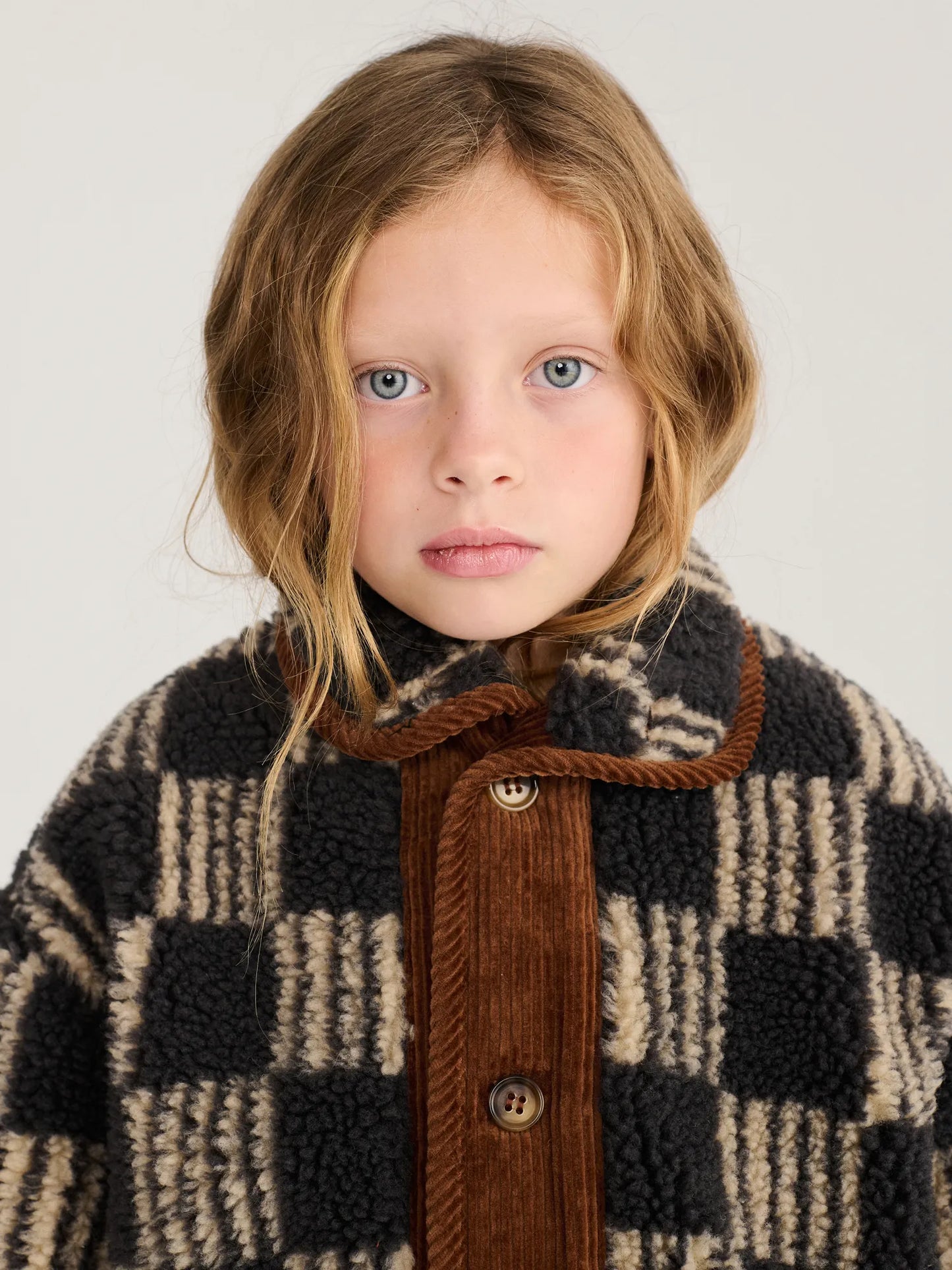 Almost Moiré all over kid sheepskin jacket