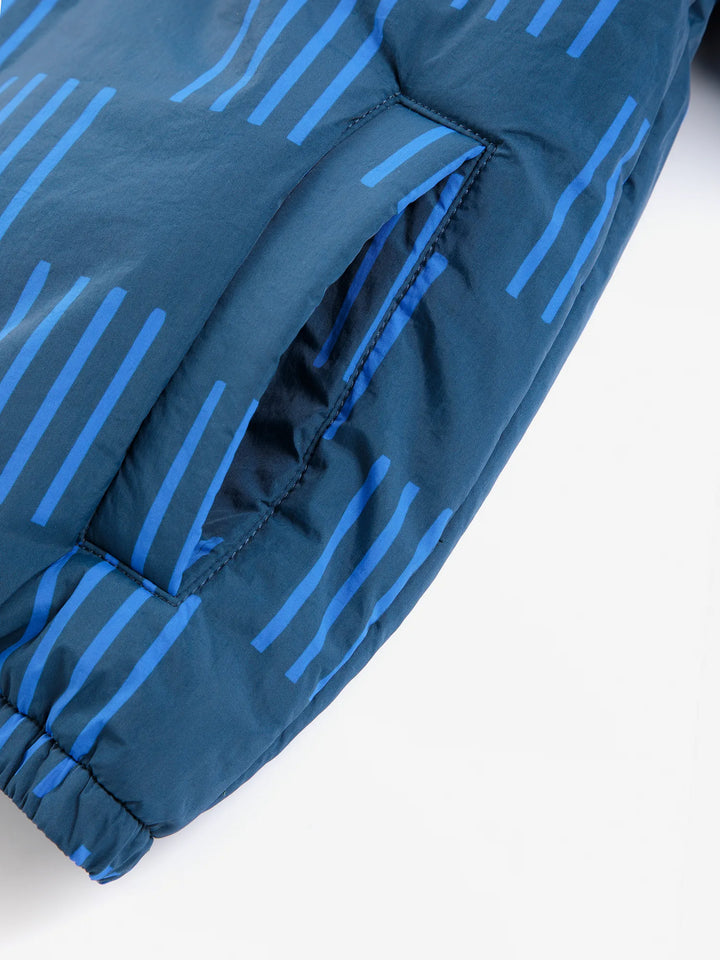 Almost Moiré all over reversible anorak