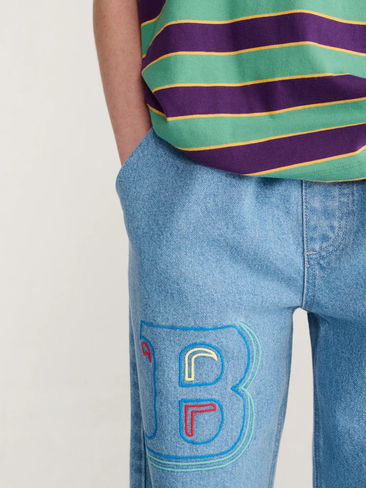 Bobo Choses エンボスデニムパンツ