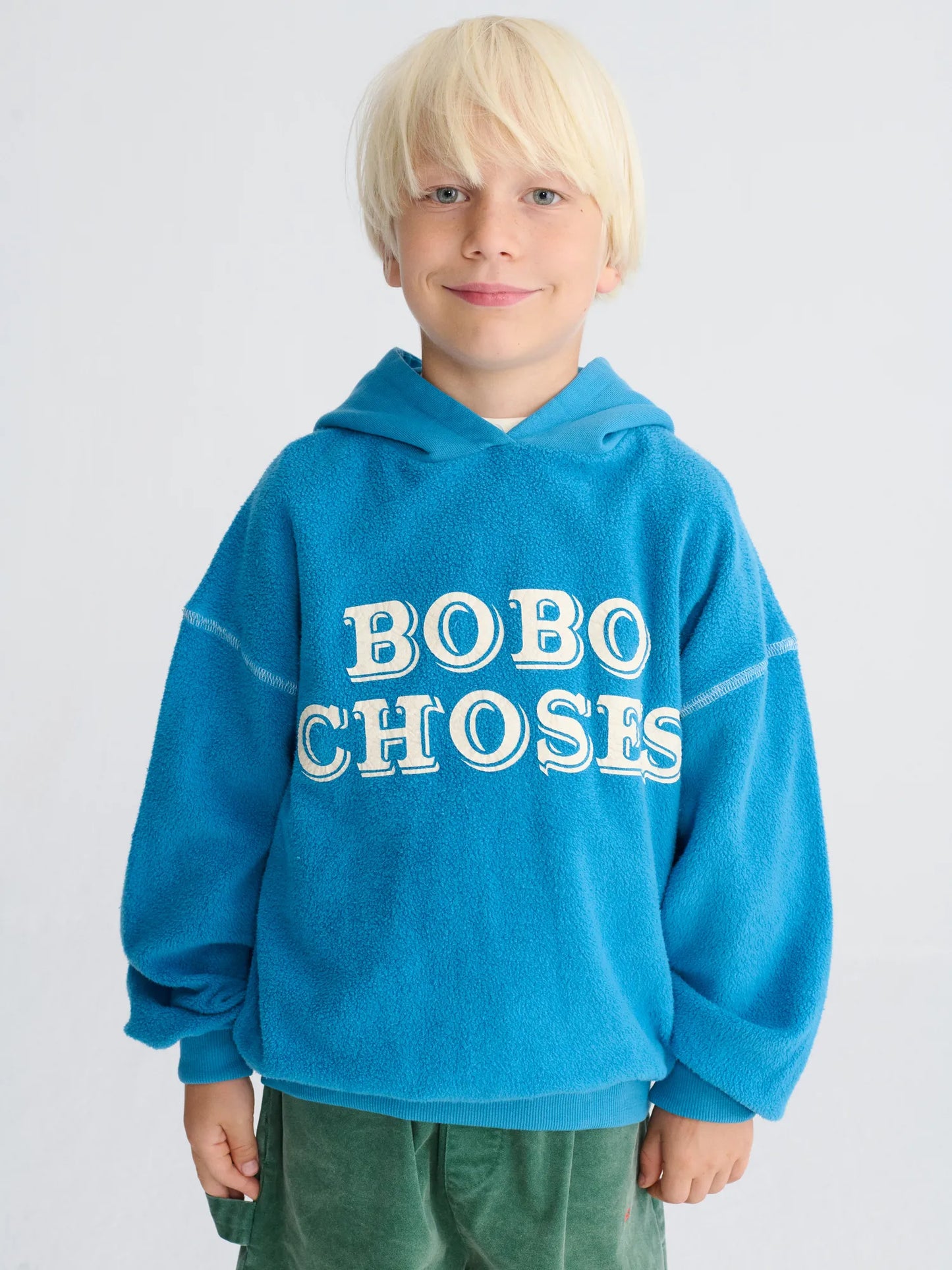 Bobo Choses エンボス加工ブルーフーディー