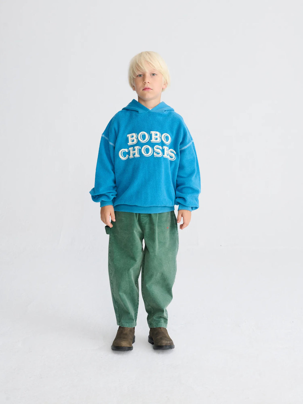 Bobo Choses エンボス加工ブルーフーディー