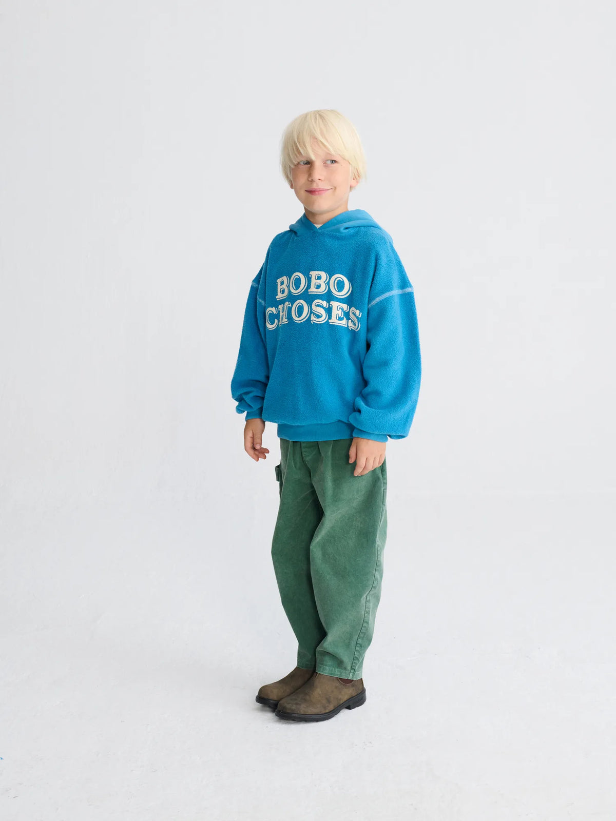 Bobo Choses エンボス加工ブルーフーディー
