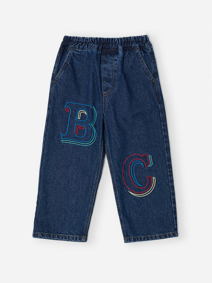 Bobo Choses Embossed dark denim pants