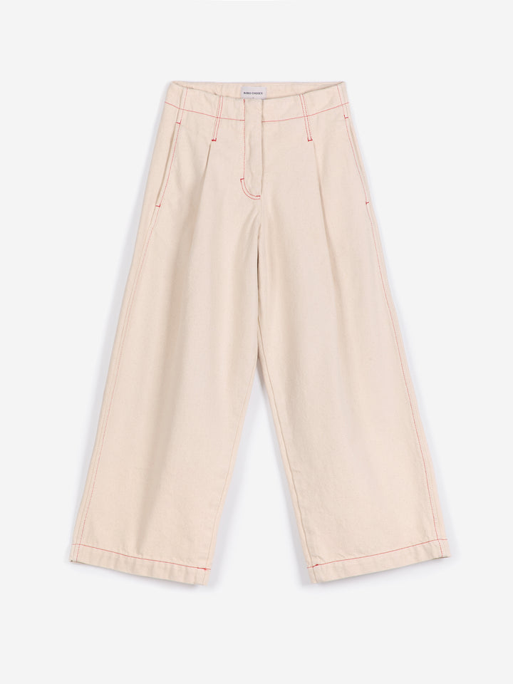 エクリュツイルプリーツバレルパンツ