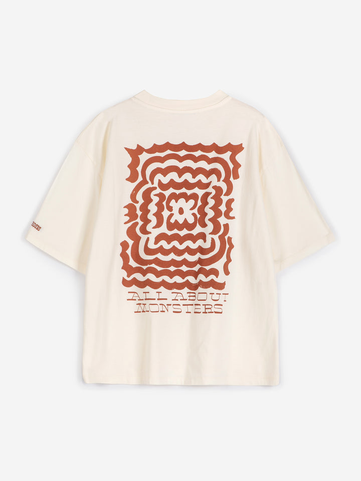 ダークフラワー柄リラックスTシャツ