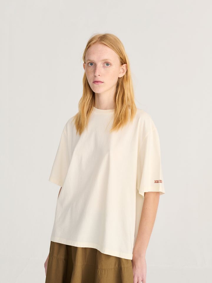 ダークフラワー柄リラックスTシャツ