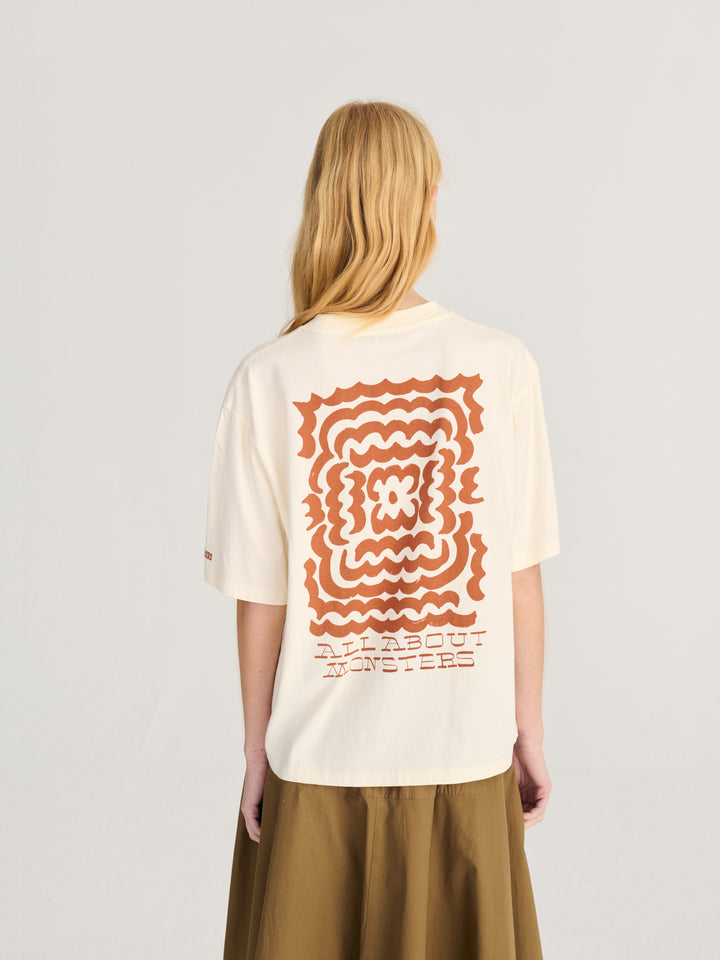 ダークフラワー柄リラックスTシャツ