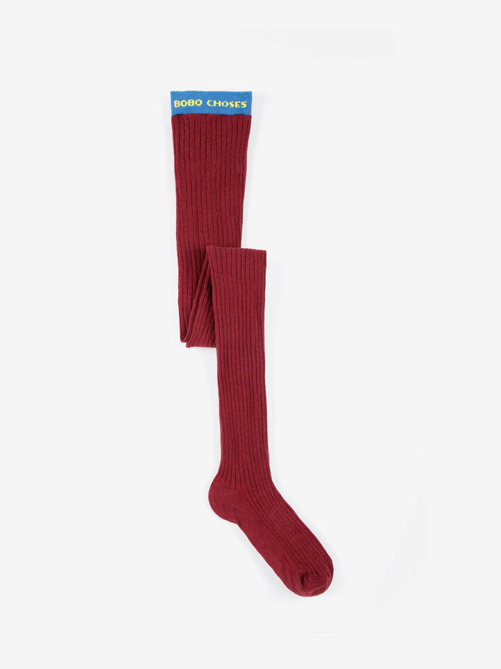 Bobo Choses red ribbed tights