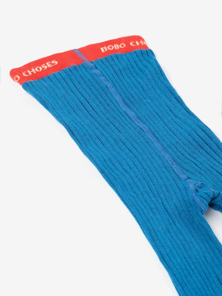 Bobo Choses blue ribbed tights