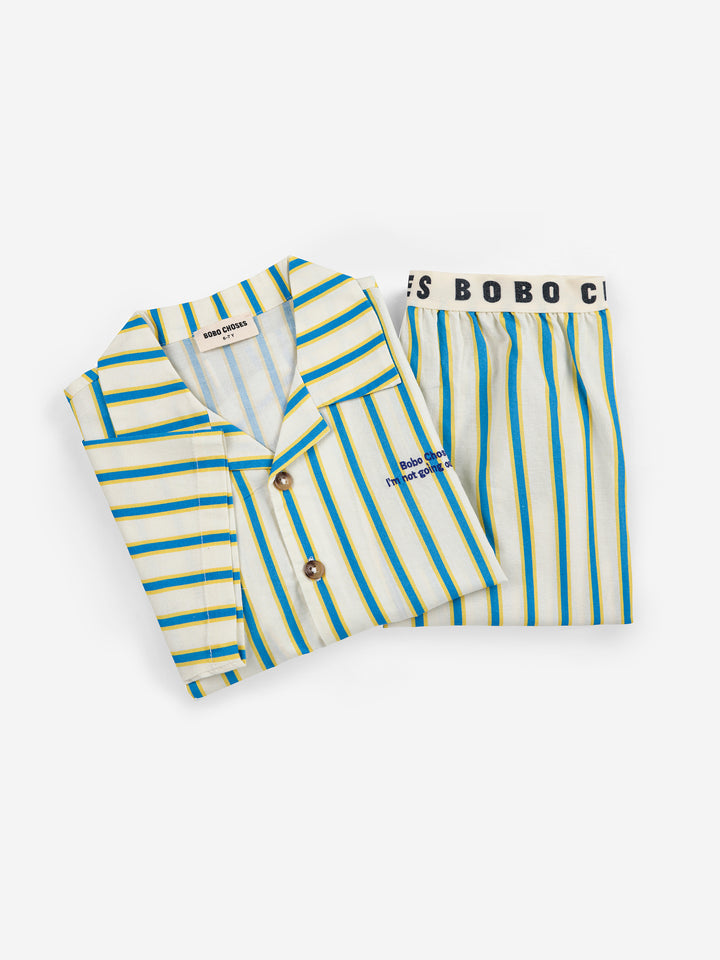 Yellow Stripes loungewear woven set