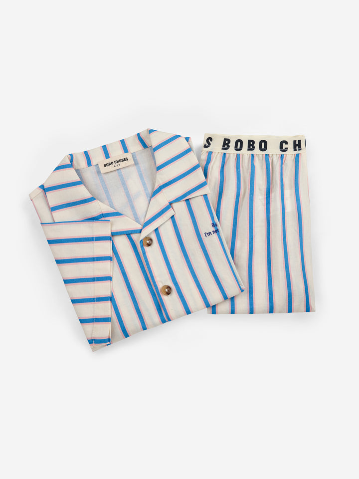 Blue Stripes loungewear woven set