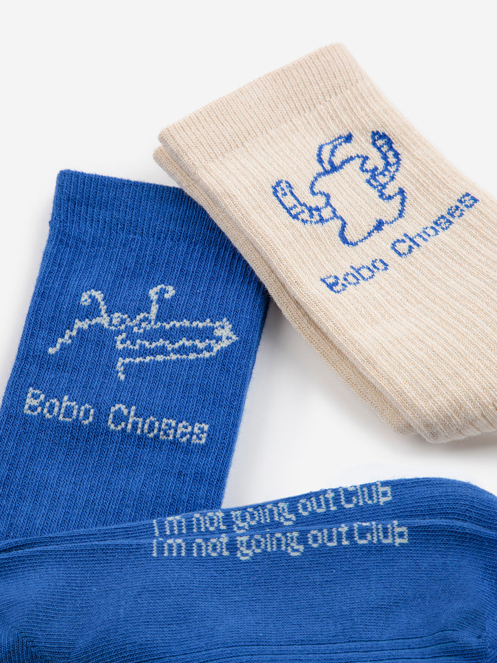 Happy Worm & Reading crocodile long socks pack