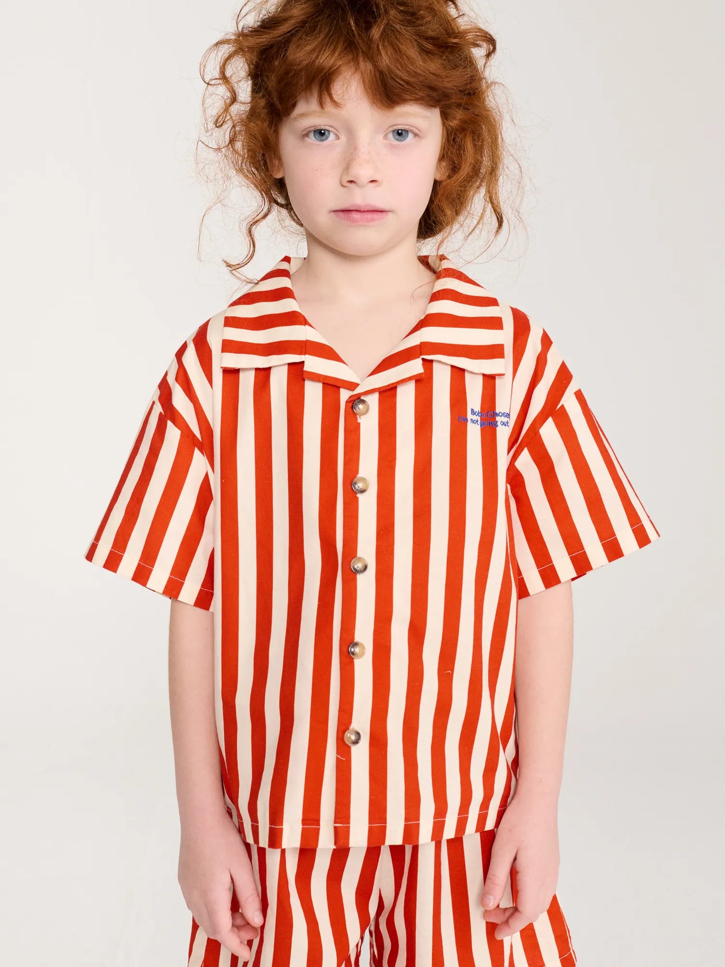 Red Bold Stripe loungewear woven set