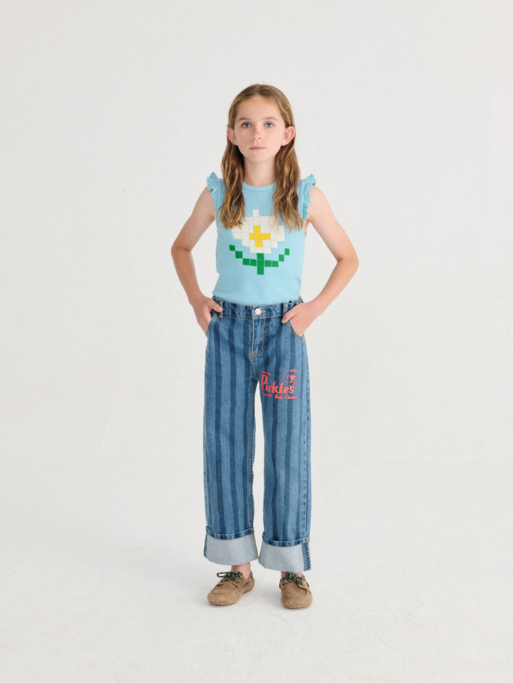 Pixel Daisy ruffled top