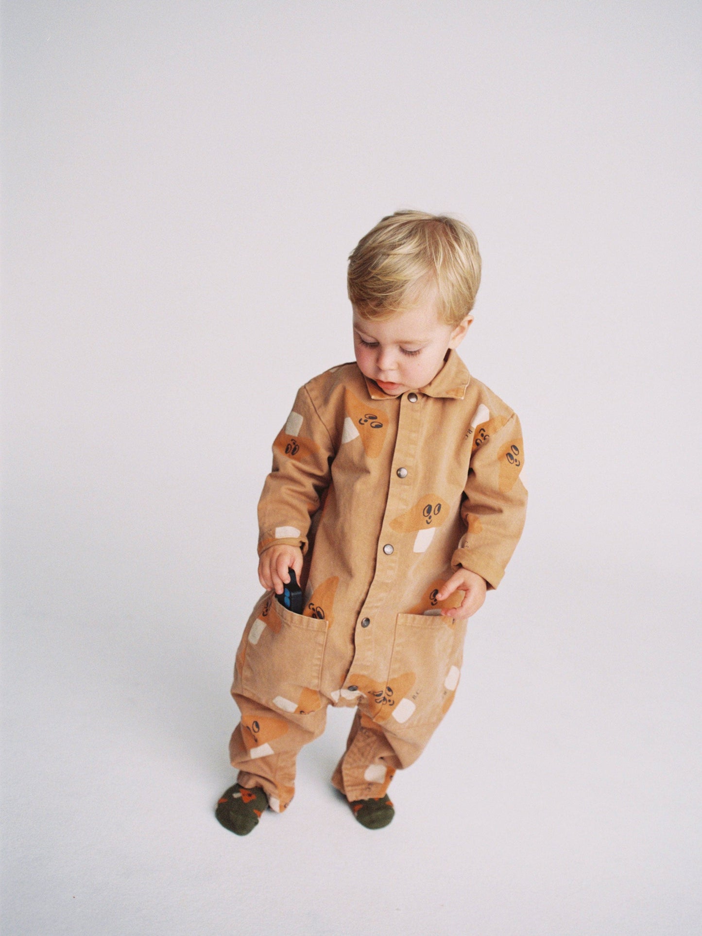 Baby Mr. Mushroom all over woven overall