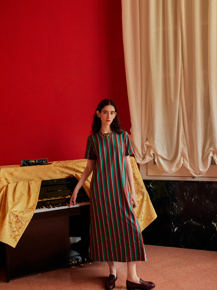 Striped midi dress
