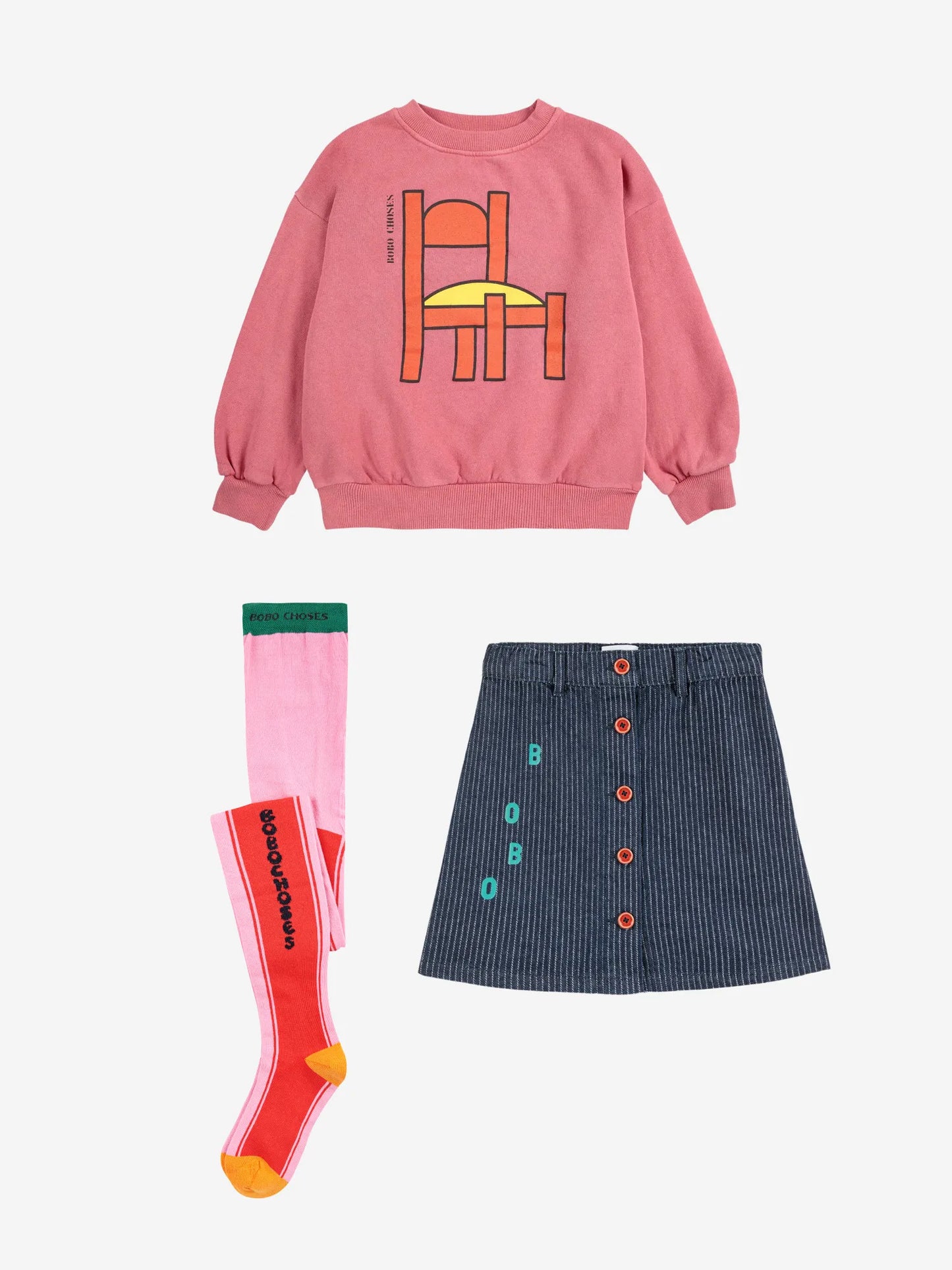 Bobo denim skirt look