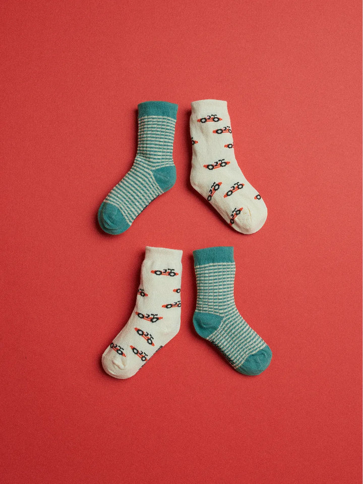 Race Car all over short socks pack