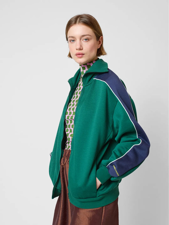 Striped zipped sweatshirt