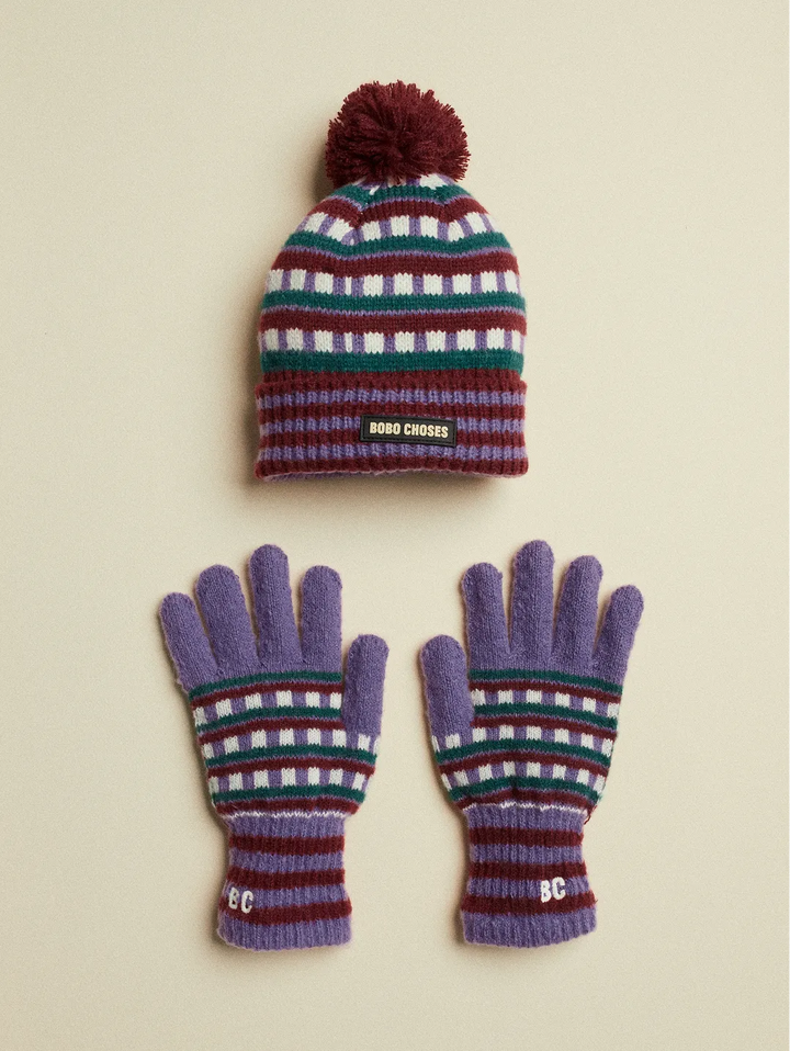 Bobo Choses jacquard beanie & gloves set