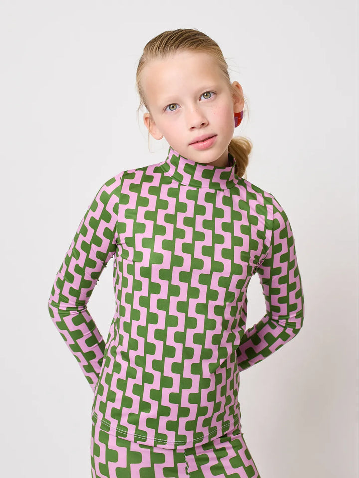 Color Chain all over turtle neck T-shirt