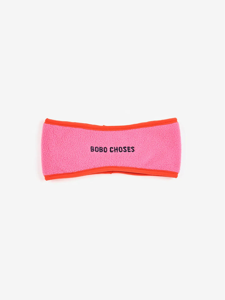 Bobo Choses pink polar fleece headband
