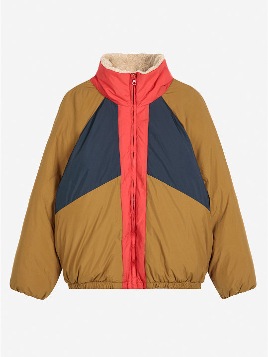Color block ranglan sleeve padded puffer